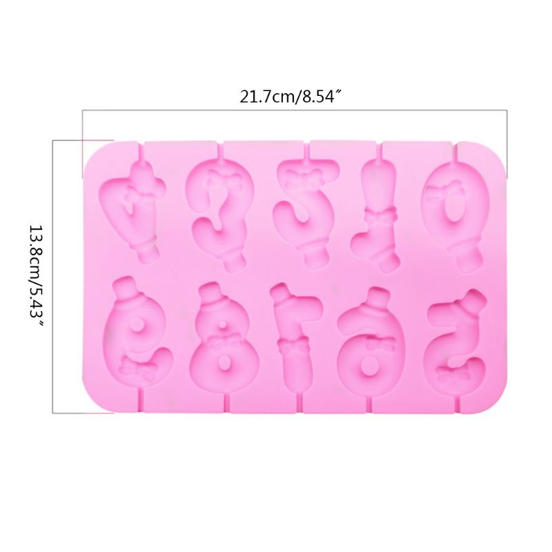 Set 2 khuôn silicon làm kẹo mút từ số 0-9 trang trí tiện dụng DIY