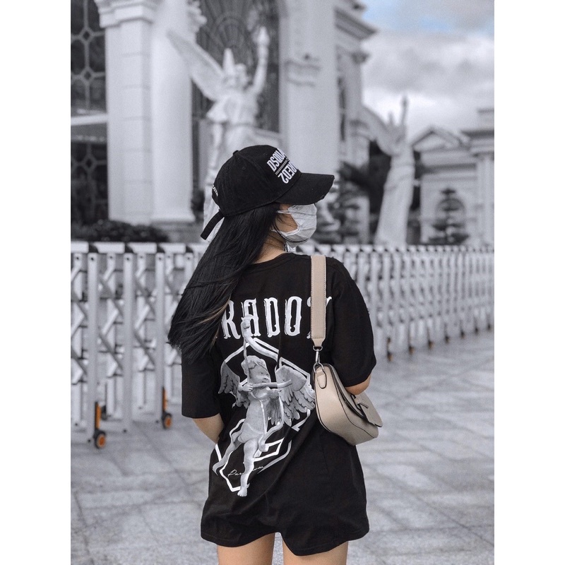 Áo thun form rộng Paradox tay lỡ - Unisex - In hình - CUPID - Đen, Trắng