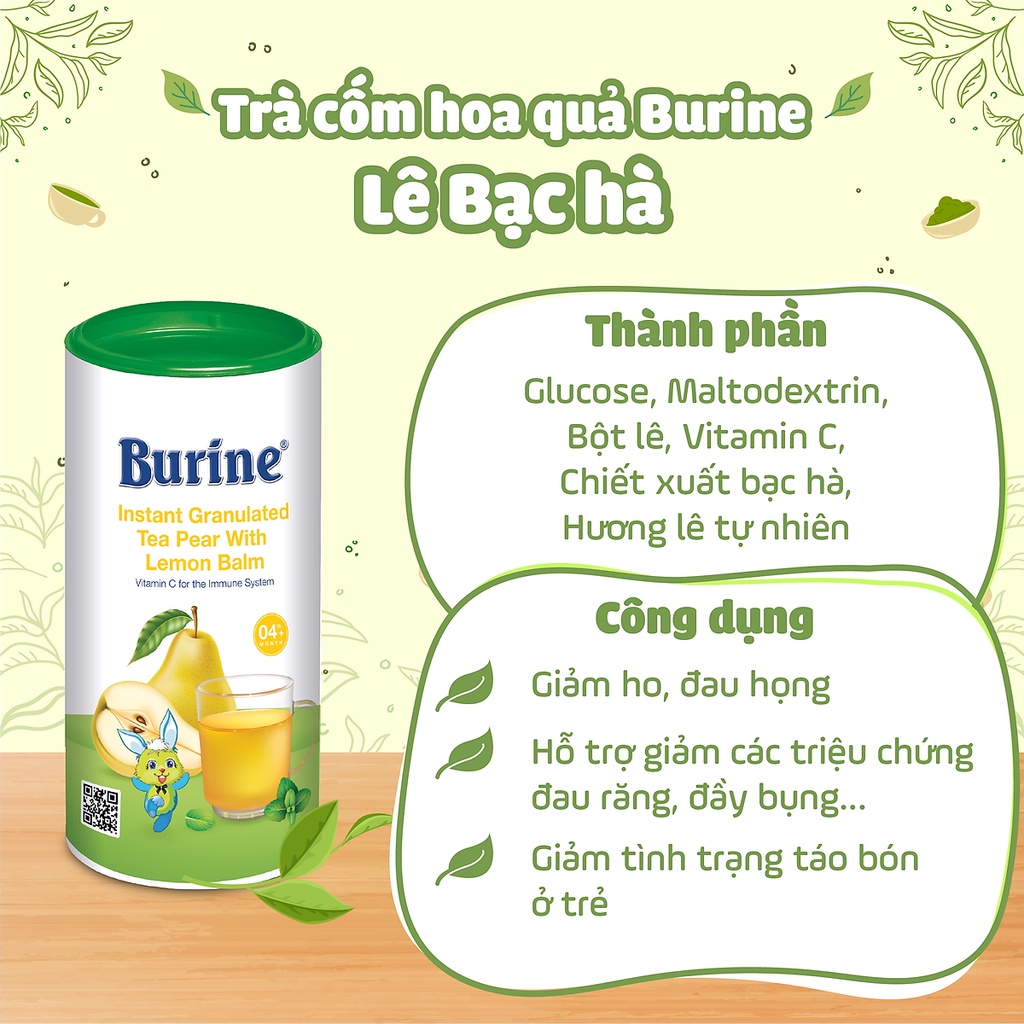 Trà hoa quả burine cho bé từ 6m date T4/2024