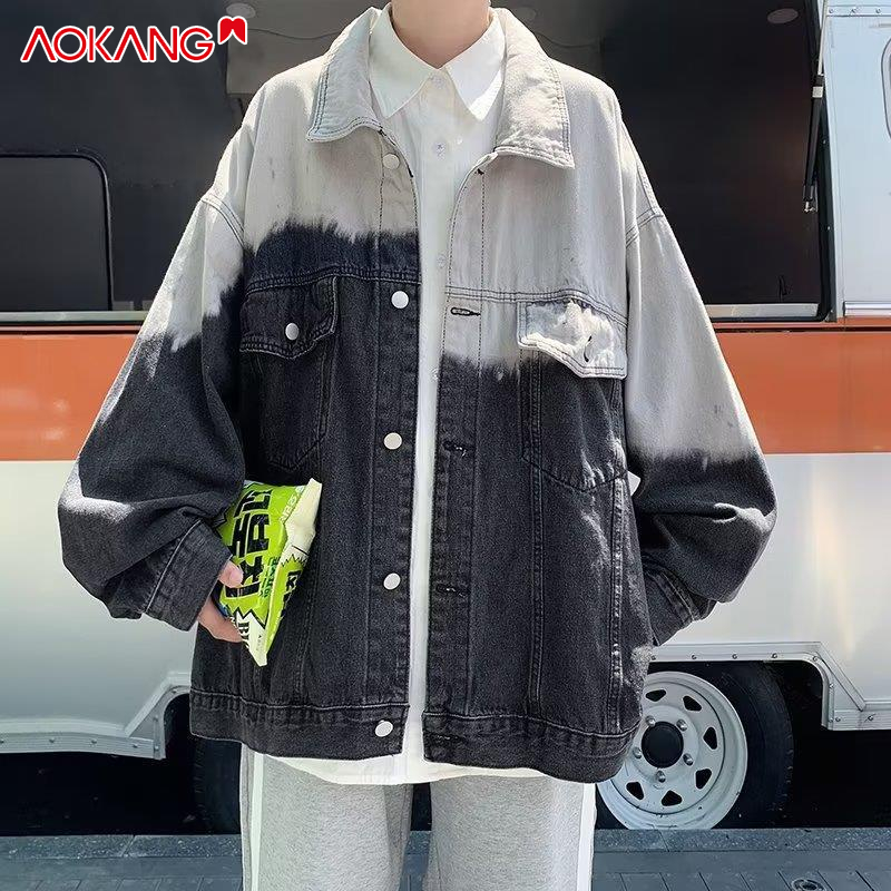 Áo khoác jean AOKANG màu gradient phong cách Hàn Quốc dành cho nam
