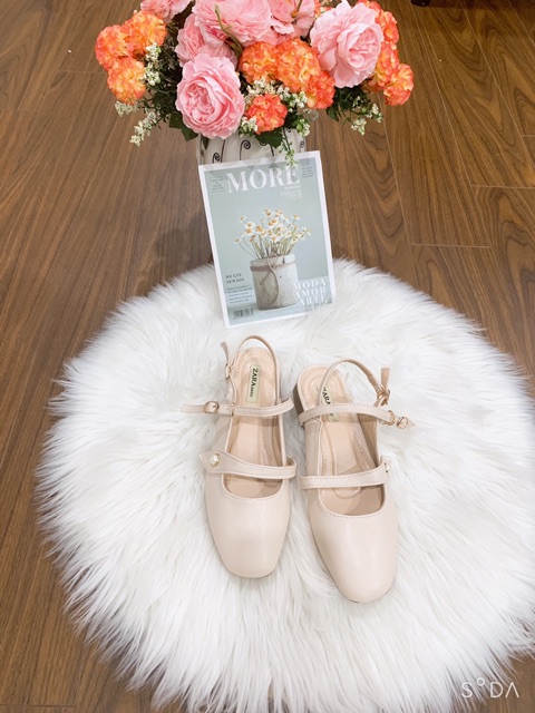 Giày đính ngọc 2 quai sang chảnh ( gót 3p) | BigBuy360 - bigbuy360.vn