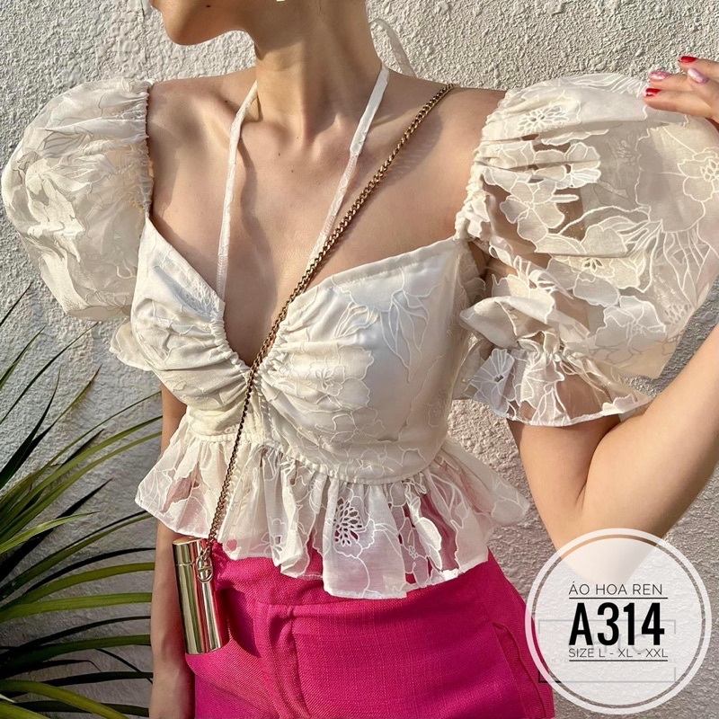 Bigsize Áo hoa ren A314