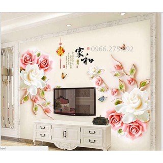 Decal dán tường 3d siêu hot hoa hồng