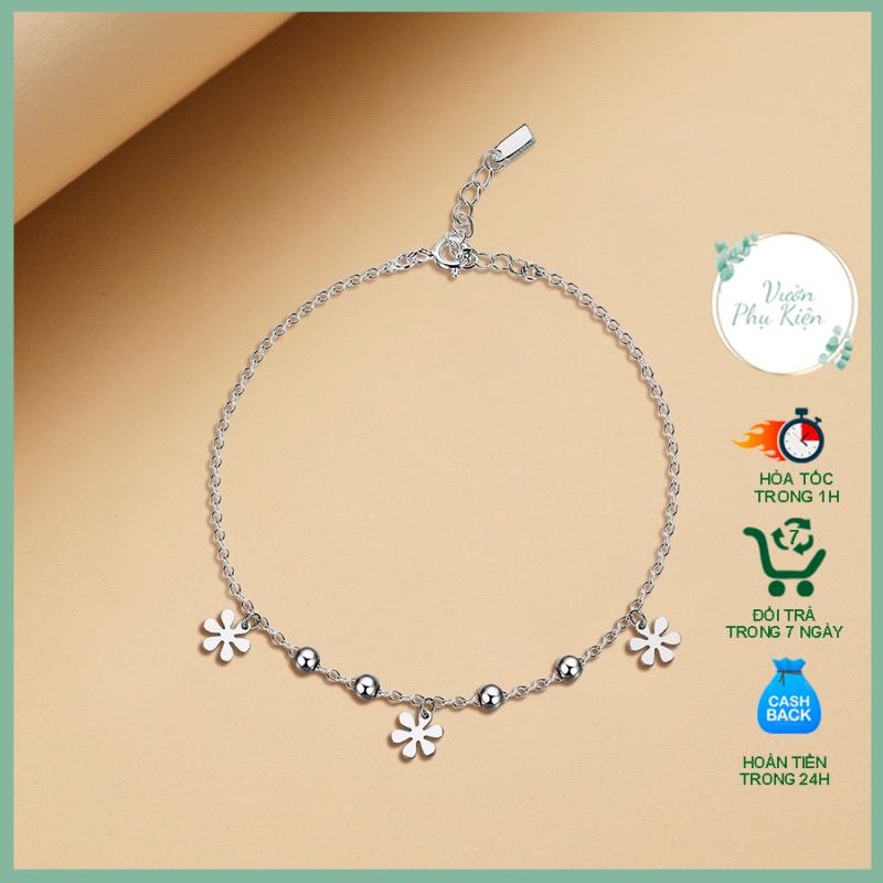 Lắc tay bạc Vòng tay bạc S925 nữ bông hoa tuyết bảo hành 12 tháng