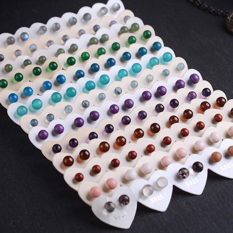 Bông Tai Mạ Bạc 925 Đính Đá Mắt Hổ Phách Tự Nhiên