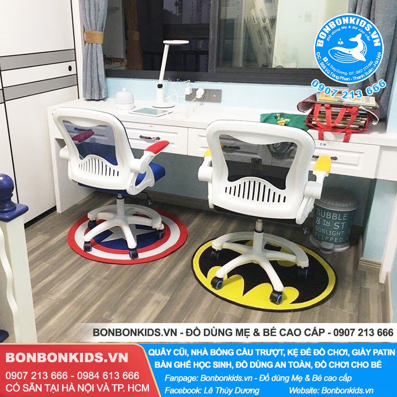 Ghế học sinh, Ghế xoay Batman (Có điều chỉnh độ nghiêng, Tặng thảm lót) | BigBuy360 - bigbuy360.vn