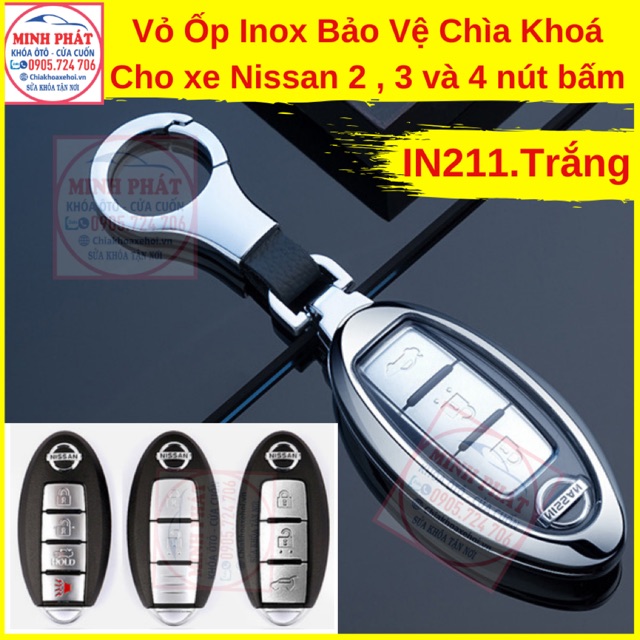 Vỏ Ốp Inox Bảo Vệ Chìa Khoá xe Ô Tô Nissan Navara Teana Sunny X-trail