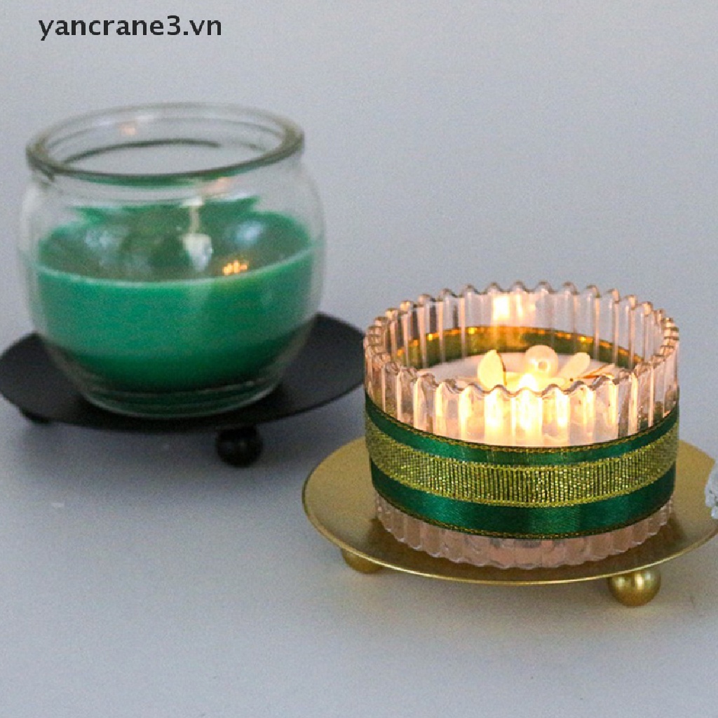 Khay Đựng Nến Bằng Kim Loại Mạ Màu Sắc 3Vn