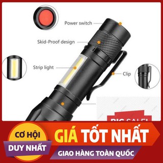 Đèn pin siêu sáng mini bin sạc điện usb bóng led xpe cob có zoom chống nước cầm tay chuyên dụng
