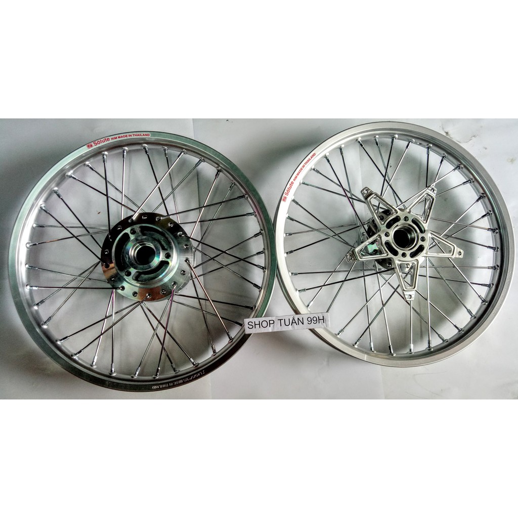 Bánh căm Crom niềng nhôm Thailad dành cho Raider, Satria 150 full lòng đĩa trước