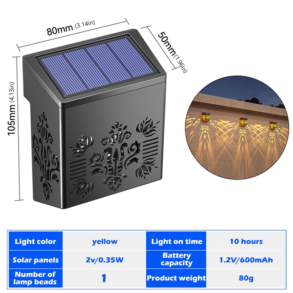 Đèn LED Năng Lượng Mặt Trời Chống Thấm Nước Chiếu Sáng Bậc Thang Tự Động Bật / Tắt