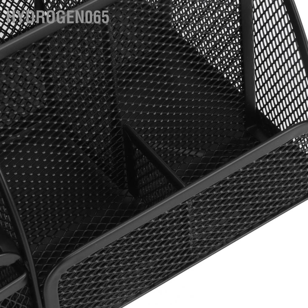Hydrogen065 Giá đỡ lưu trữ bút lưới cho máy tính để bàn 7 ngăn Màu đen đa chức năng văn phòng chắc chắn tại nhà