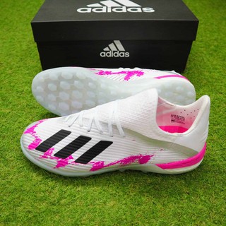 Giày Bóng Đá X19.1 Trắng Xám Hồng Vạch Đen TF