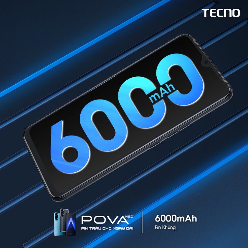 Điện Thoại Tecno Pova Neo /64GB | /128GB Pin  6000mAh - Ram mở rộng - BH 13 Tháng