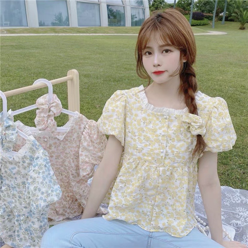 Áo baby doll hoa nhí cute bánh bèo dành cho những bạn thích điệu đà cam kết hàng quảng châu