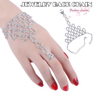 ❤Fl❤ Vòng Đeo Tay Nối Nhẫn Đính Đá Cho Nữ