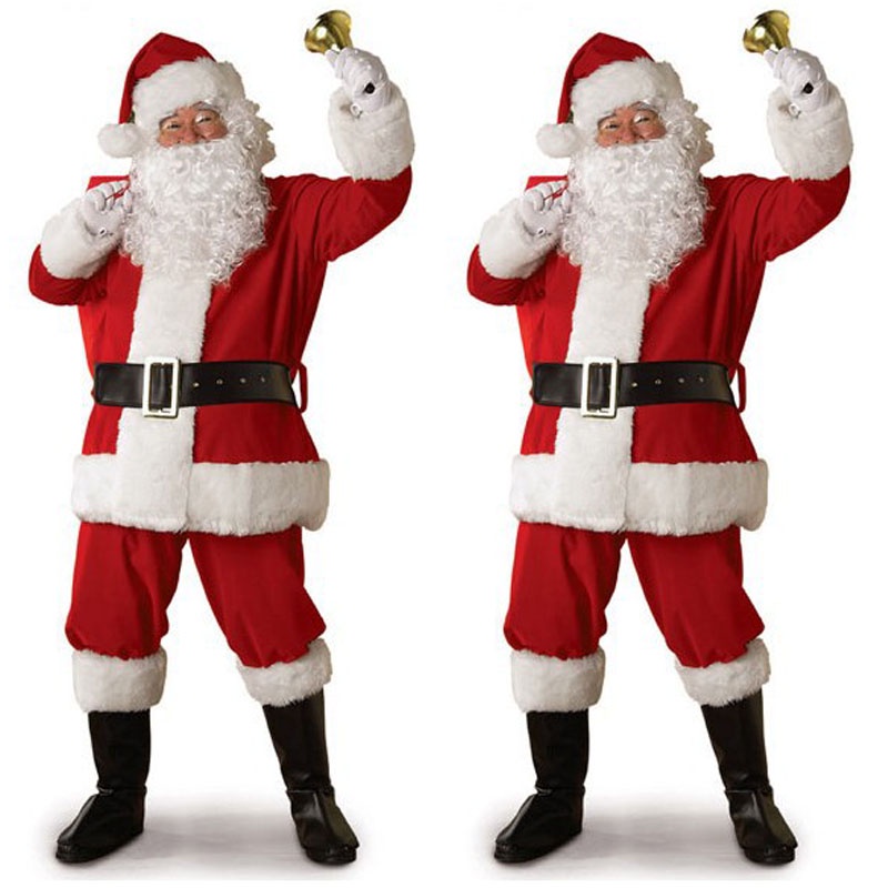 Set 5 Bộ Đồ Hóa Trang Ông Già Noel Bằng Da Cho Người Lớn