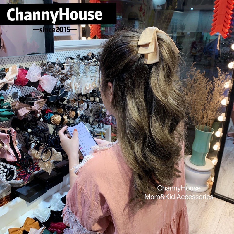 Channyhouse_Kẹp dọc nơ rủ làm phồng tóc Hàn Quốc