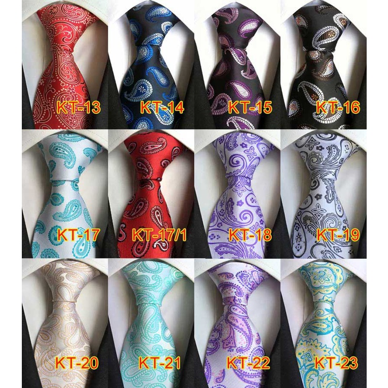 Cà Vạt Lụa 8CM Họa Tiết paisley Cá Tính Cho Nam