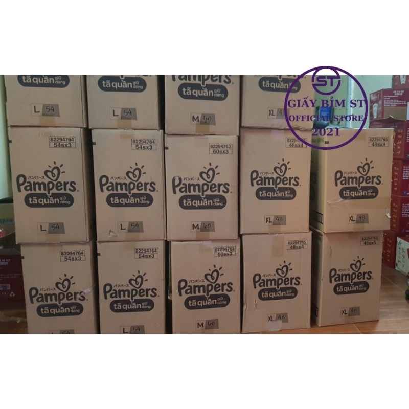 Tã quần bỉm quần Pampers size M60, L54, XL48, XXL44