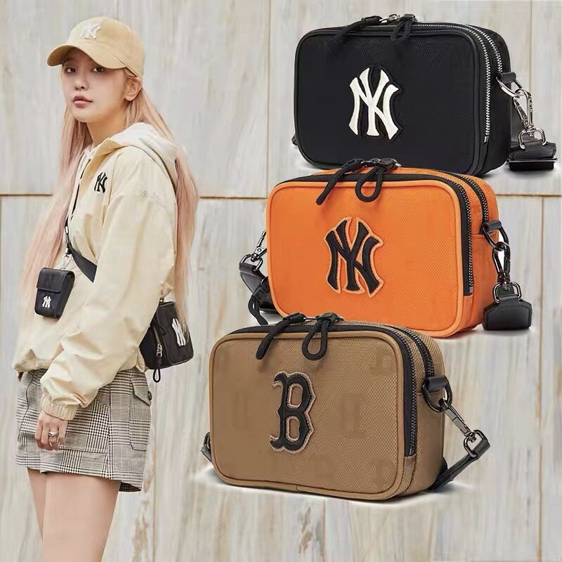 Túi đeo chéo MLB 2 trong 1 mẫu mới 3 màu ( nâu , cam , đen) 18x11.5x5 cm