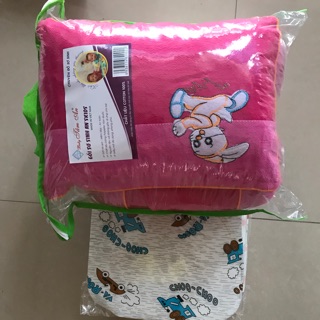 Combo gối cao su non và bộ chặn cho bé