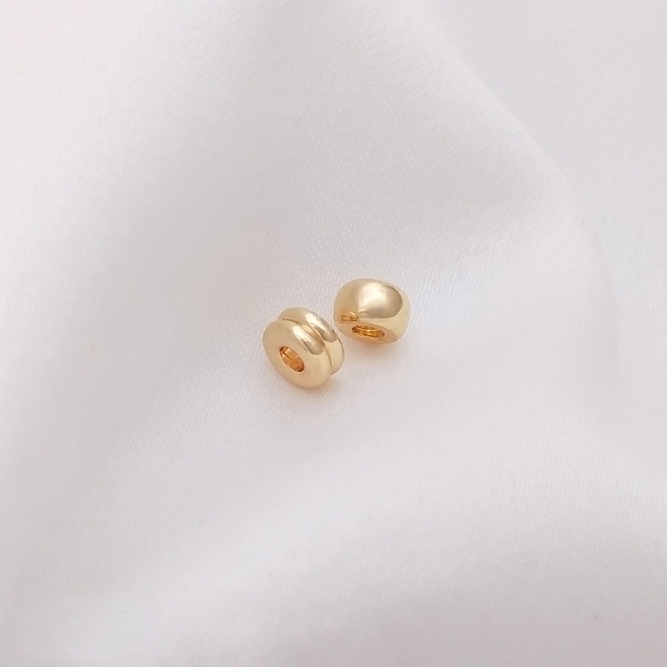 Chuỗi Hạt Cườm Đồng 14K Hai Lớp Màu Vàng Kim Hai Đường Viền Dùng Để Làm Vòng Tay/Trang Sức diy