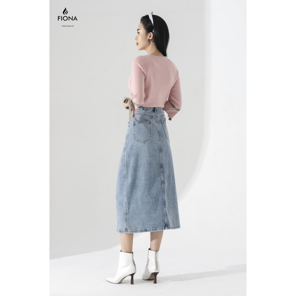 Áo Len Nữ Tay Lỡ FIONA, Áo Nữ Thu Đông Phối Nơ Tay Mã F850747