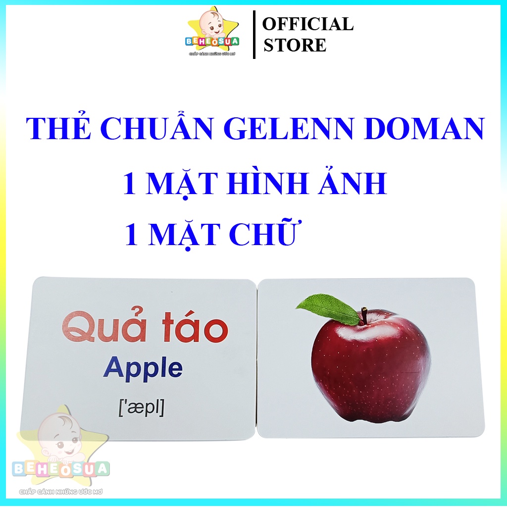 Thẻ học thông minh cho bé size lớn nhất A5 15x21cm hàng chính hãng phiên bản mới - Tặng kèm file nghe tiếng anh đi kèm