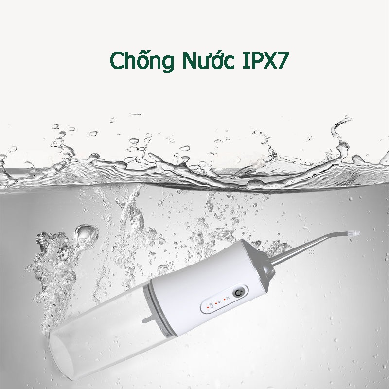 Tăm Nước Oral Irrigator Cầm Tay - Máy Tăm Nước Vệ Sinh Răng Miệng Cao Cấp - Tặng Kèm 4 Đầu Vệ Sinh Răng Miệng