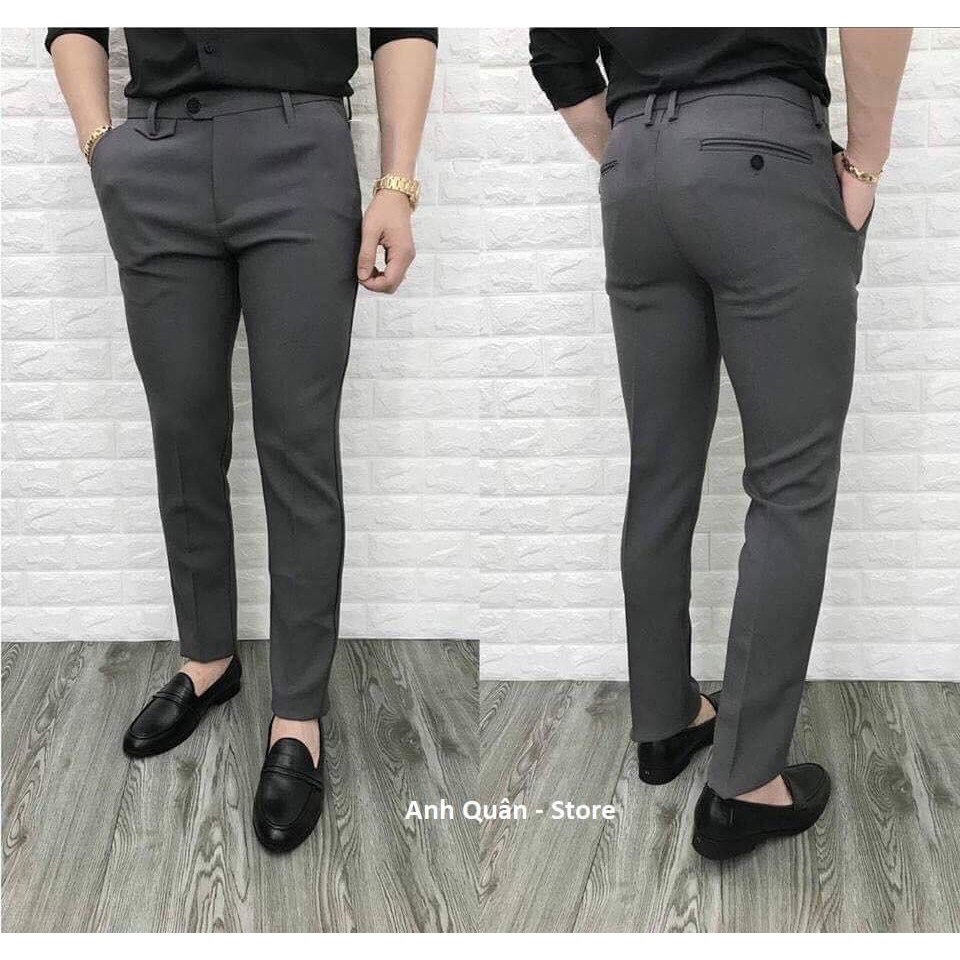 Quần Tây Nam Hàn Quốc Ống Côn Cao Cấp - Full màu: Xanh, đen, xám, kem chất vải co giãn dày dặn, form Slimfit hàn quốc | BigBuy360 - bigbuy360.vn
