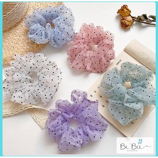 Cột tóc Scruchies vải chấm bi siêu cưng, Buộc tóc vải hot trend BeBie - BP080