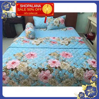 CHĂN HÈ THU TRẦN BÔNG POLY MẪU HOA TRÀ