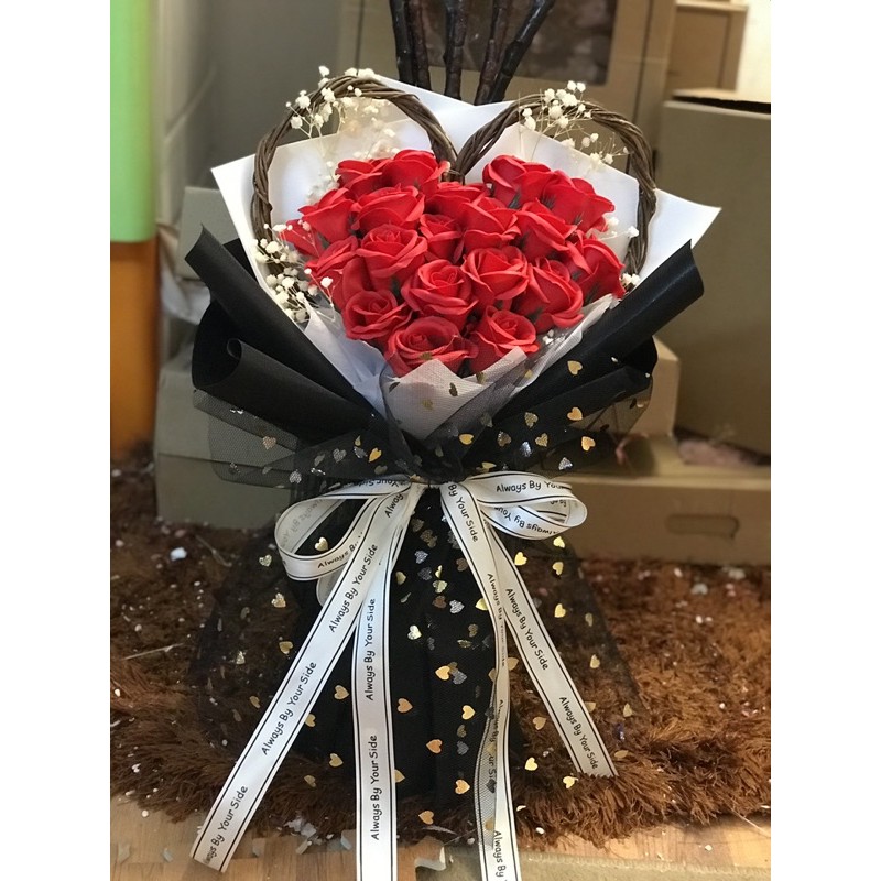 [Ship Hoả Tốc HN] Bó hoa tim Salic siêu xinh, mẫu thiết kế độc quyền nhà Khả An. Hoa sáp bền vĩnh cửu