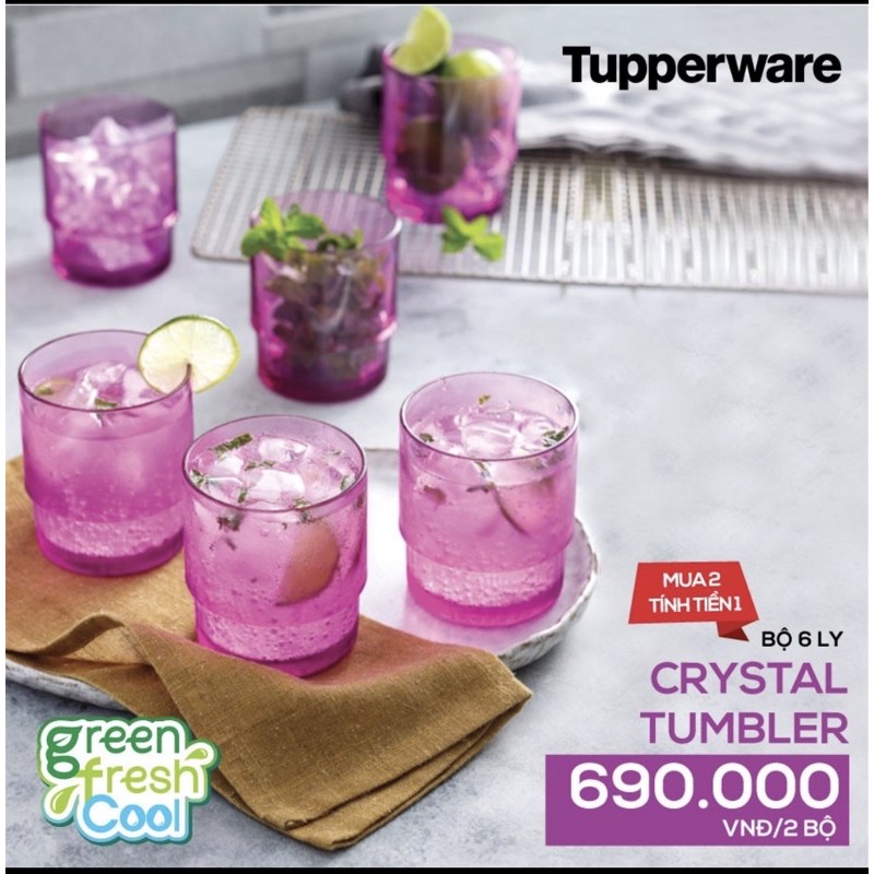 Bộ 6 Ly uống nước Tupperware Crystal Tumbler