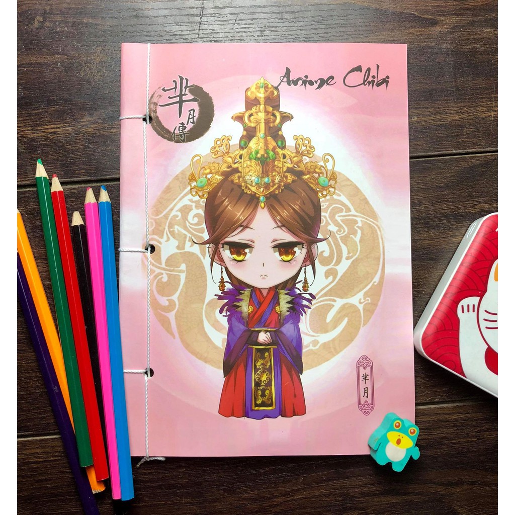 1 vở xỏ dây chibi kẻ ngang 76trang