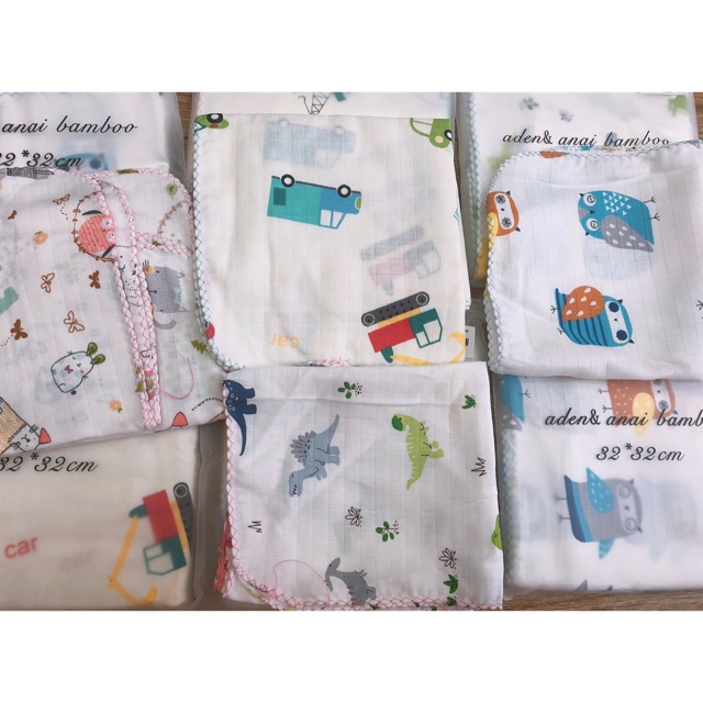Khăn sữa aden túi zip xịn
