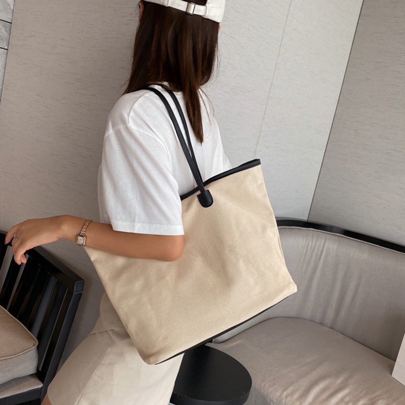 Túi Xách Canvas Sức Chứa Lớn Phong Cách Nhật Hàn Cho Nữ