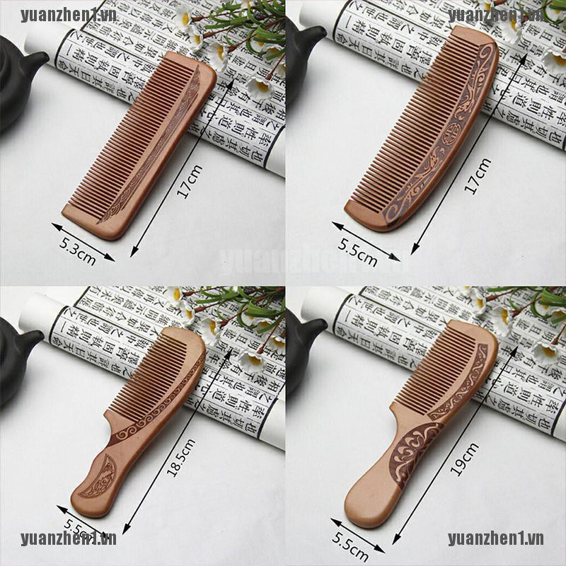 Lược Gỗ Đào Tự Nhiên Chống Tĩnh Điện Mát Xa Da Đầu YUANZHEN1