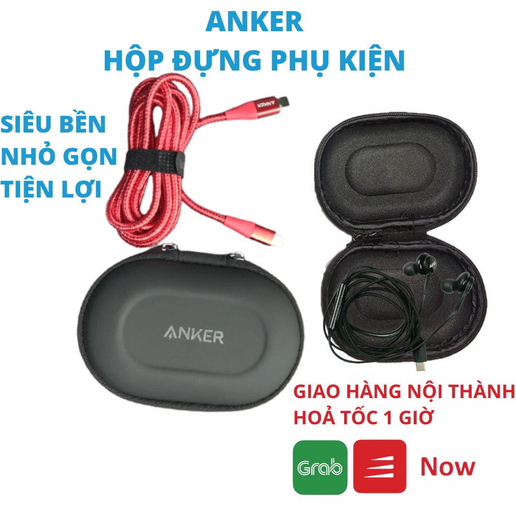 Hộp đựng phụ kiện điện thoại ANKER cáp sạc tai nghe jack chuyển