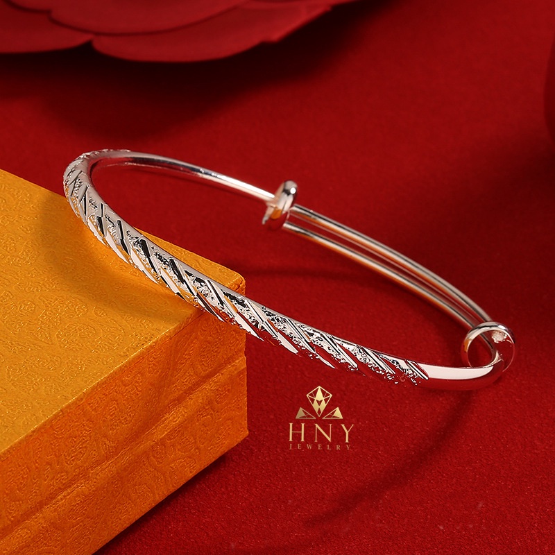Lắc tay bạc s925, vòng tay bạc kiểu basic nam nữ phong cách Hàn HNY Jewelery