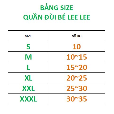 COMBO 4 QUẦN ĐÙI BÉ TRAI LEE LEE