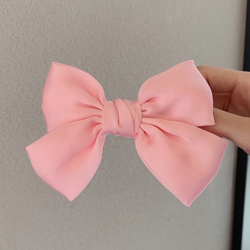 Kẹp Tóc Hình Nơ Lớn Bằng Vải Chiffon Co Giãn Phong Cách Hàn Quốc Dành Cho Nữ