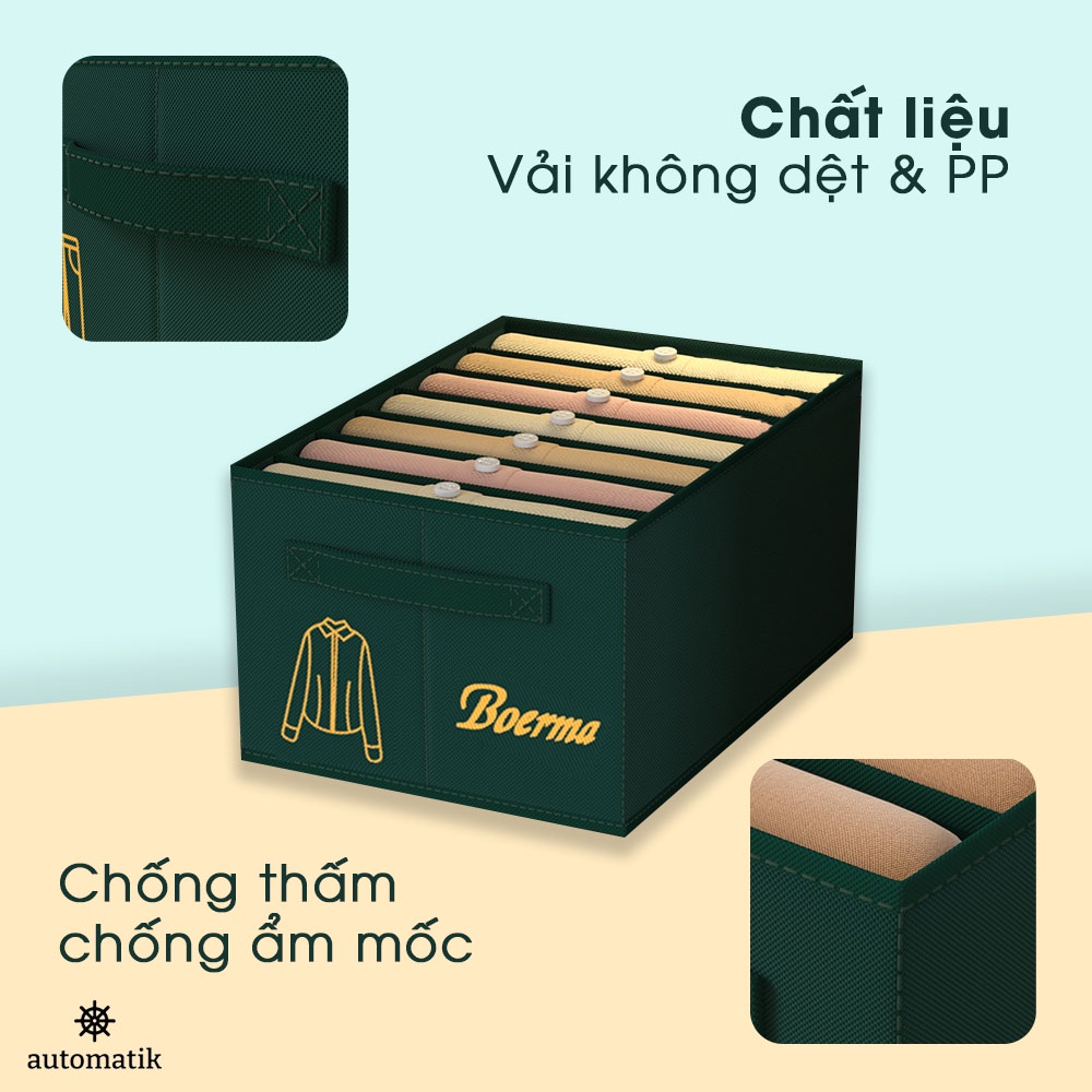 Hộp Đựng Quần Áo Chia Ngăn, Hộp Vải Đựng Đồ Lót Nhiều Ngăn, Quần Jean, Áo, Khăn Đa Năng - Automatik