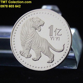 Xu con Cọp 1 Yi Trung Quốc Bạc; Trưng bày trong nhà, trên bàn sách, bàn làm việc; TMT Collection- SP005325