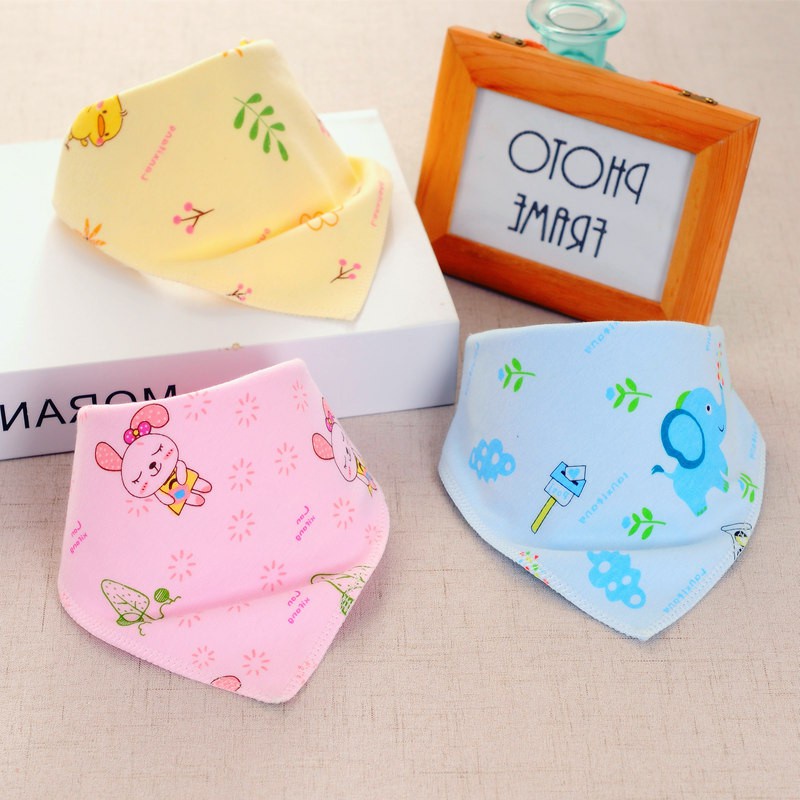 Set 5 khăn yếm tam giác bé trai bé gái có khuy bấm