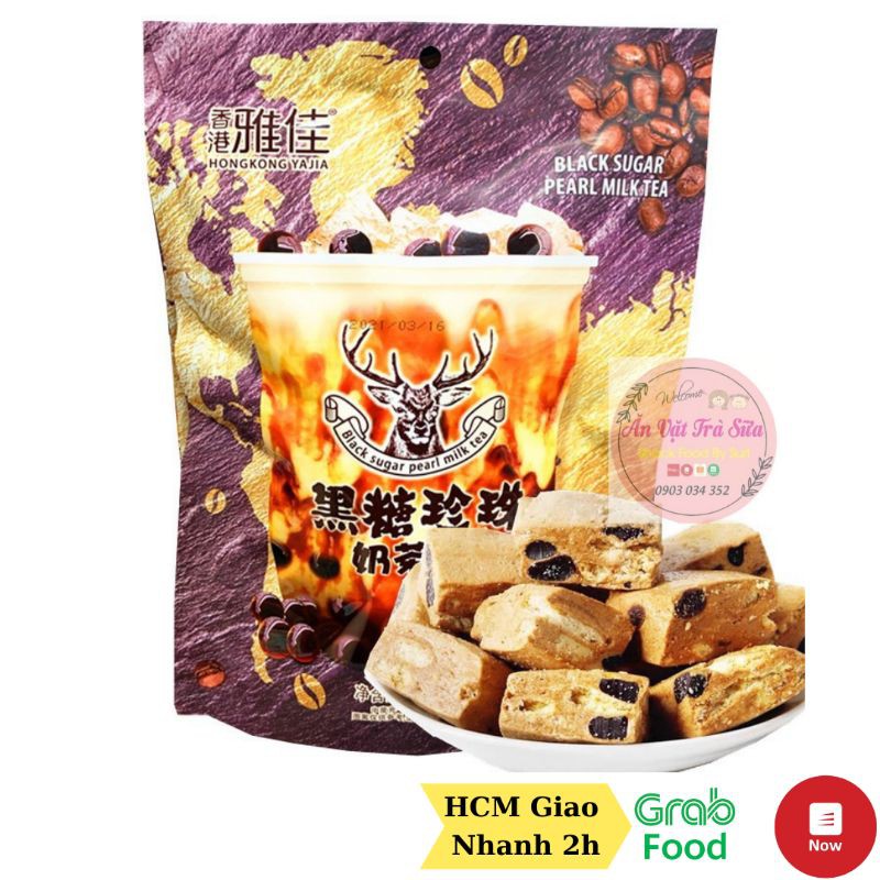 Kẹo Trà Sữa Trân Châu Đường Đen Gói Khổng Lồ 208gr - Đồ ăn vặt Snackfoodbysuri