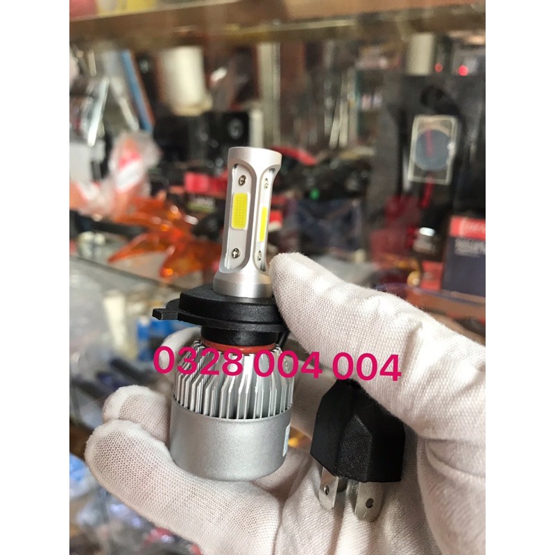 đèn pha led C6 3 tim X7 chân H4 bảo hành 6 tháng(giá một bóng)