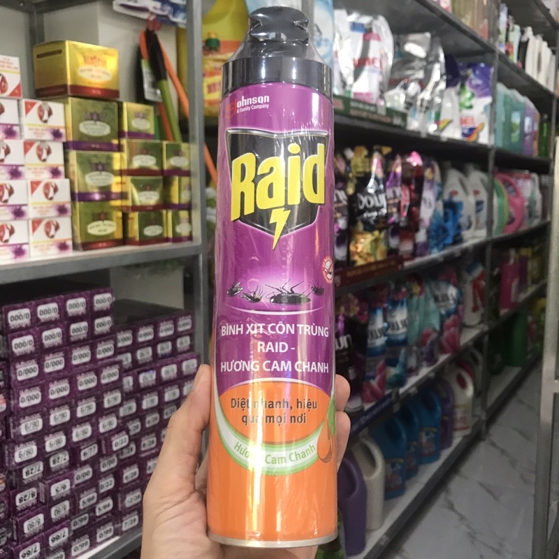 Bình xịt muỗi Raid hương cam chanh 600ml