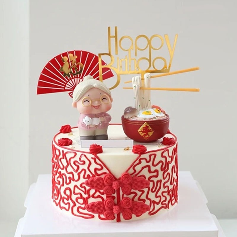 Búp Bê Trang Trí Bánh Cupcake Hình Ông Bà Dễ Thương Ấm Áp DIY